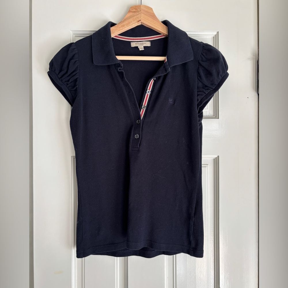 Burberry Navy Blue Polo  -XS